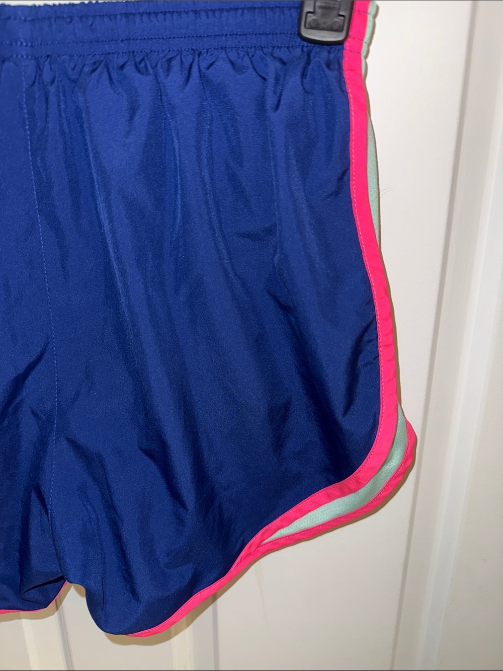 Nike Blue Athletic Shorts with Pink & Mint Trim - Picture 9 of 10